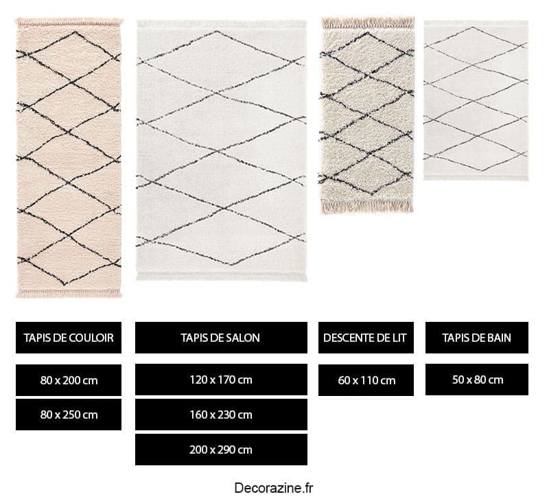Déclinaisons détaillées du tapis berbère Fatouh - Decorazine.fr